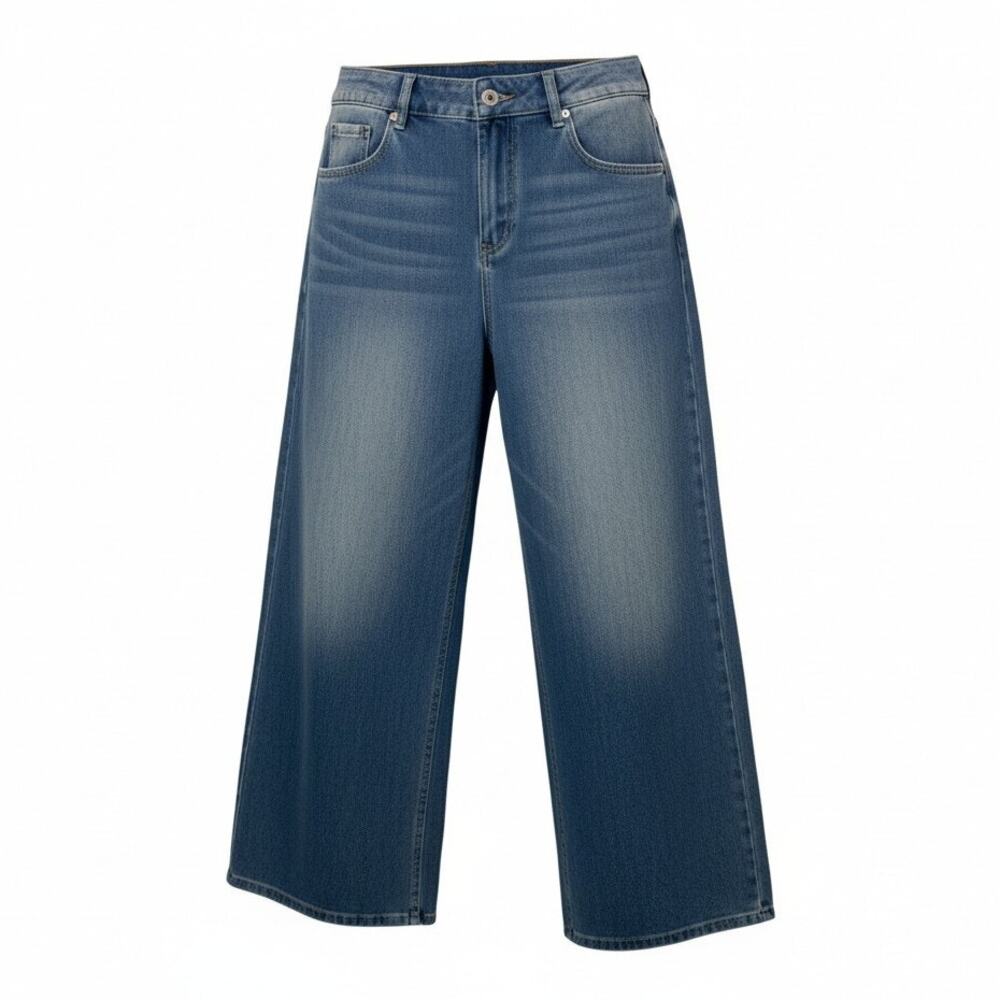 Halara High-Rise Medium Wash Wide Leg Jeans Relaxed Chic Casual Denim